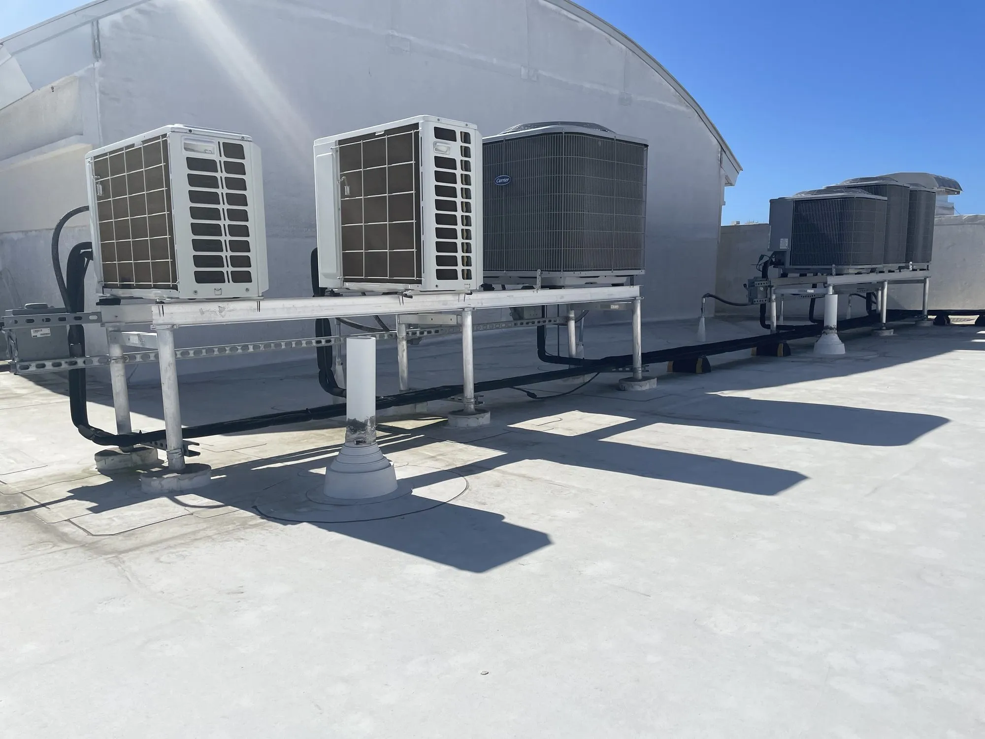 Rooftop air conditioning condenser units installed by Clark Heating and Air Conditioning in Panama City, Florida